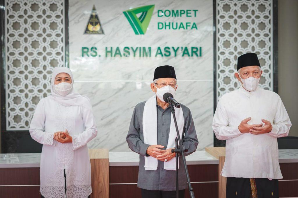 Wakil Presiden KH Ma’ruf Amin Tinjau RS Hasyim Asy’ari Tebuireng, Jombang
